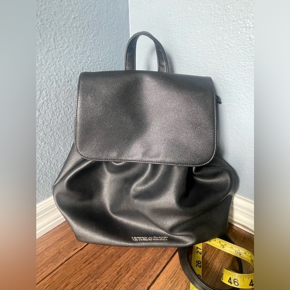 Black backpack drawstring backpack travel bag gym… - image 2